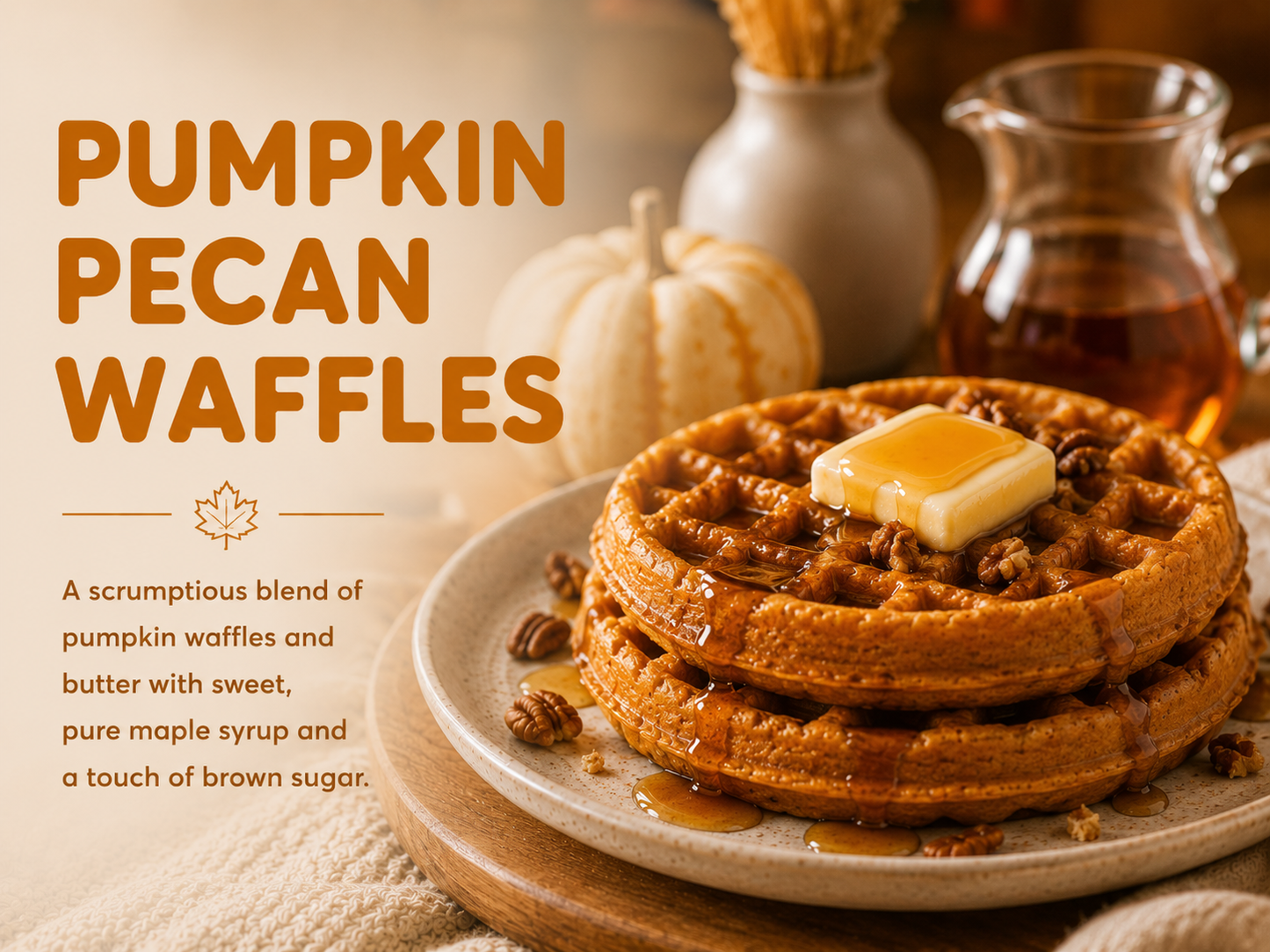 PUMPKIN PECAN WAFFLES